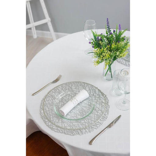 Набор салфеток сервировочных на стол Доляна Соломка, d=38 см, 4 шт, цвет серебряный  фото 21