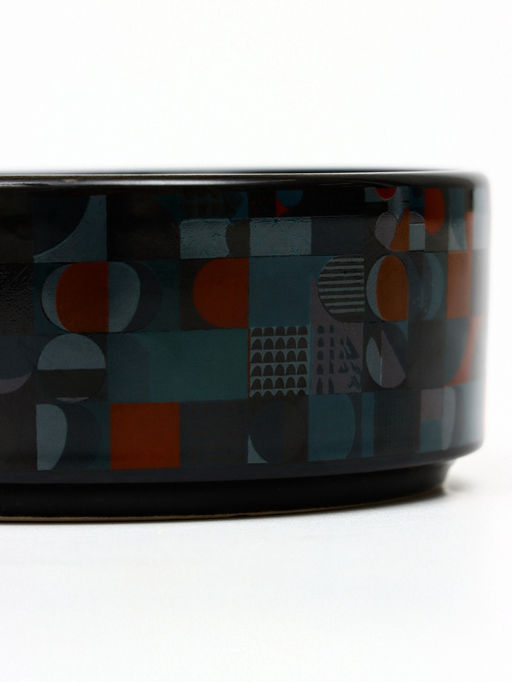 Миска керамическая Разноцветный горошек 200 мл - 10.510.54 см, чёрная - Пижон фото 5