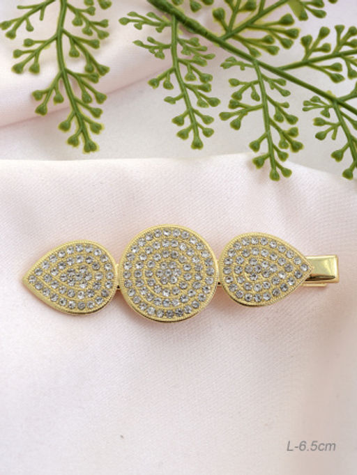 Заколка-зажим для волос 6,5 см Микс / GTK-35 /уп 12/золото/стразы (Сердца) - Галеонтрейд фото 4