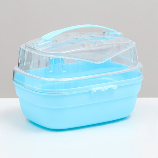 Переноска для грызунов Пижон, 23 х 16 х 15 см, синяя  фото 3