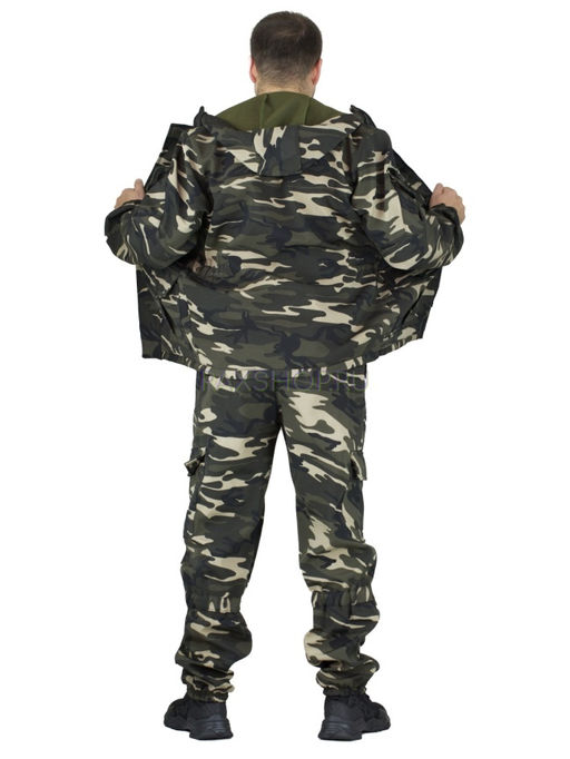 Удлиненный утепленный демисезонный костюм Forest trail D.Multicam для активного отдыха (горка на флисе) - Rax фото 7