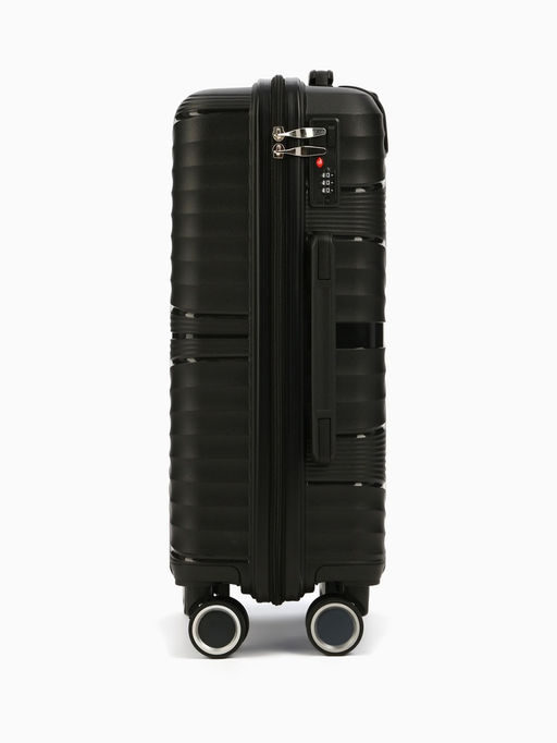 Чемодан на колёсах маленький 44 л (S), на молнии, кодовый замок, чёрный