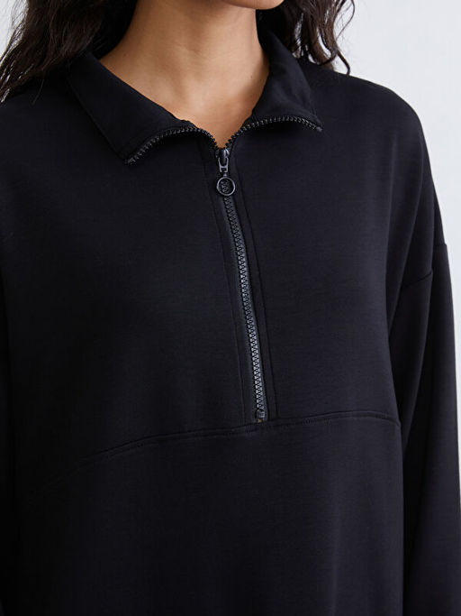 Dik Yaka Kad?n Sweatshirt Tunik