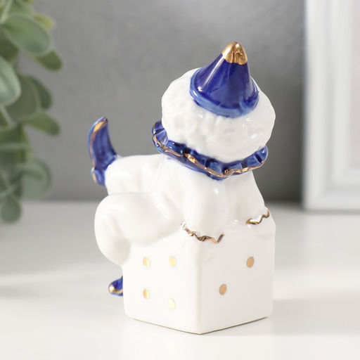 Фигурка керамика «Клоун на игральном кубике», кобальт, 4.4×7×9.5 см