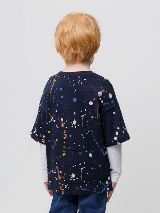 КР 302006/индиго,космические брызги фуфайка (футболка) для мал