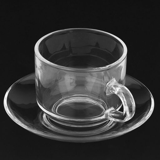 Чашка стеклянная Либерика 210мл, д8см, h6,5см, с блюдцем д13,4см, h2,1см, набор 6пар, в коробке, Дели Гласс (Deli Glass) (Китай) - Домашняя мода фото 2