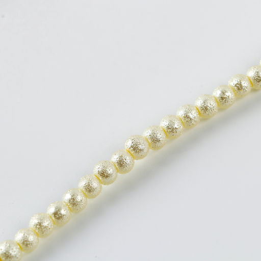 Бусины из стекла, набор 140 шт., размер 1 шт. — 6 мм, цвет белый