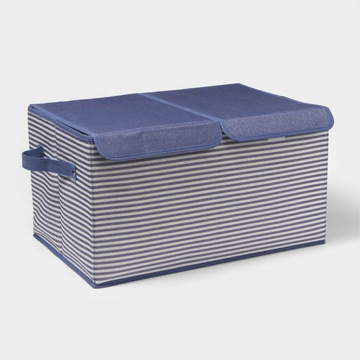 Короб стеллажный для хранения Полосы, 44.53024.5 см, синий