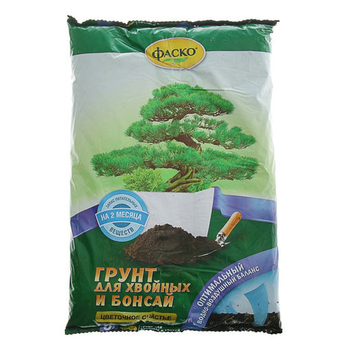 Цена за 2 шт. Почвогрунт Фаско Для хвойных и бонсай Цветочное счастье, 5 л