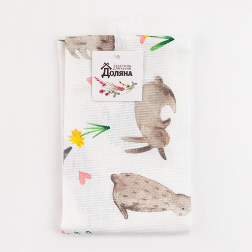 Полотенце кухонное Доляна Fluffy bunnies, 35?60 см, 100% хлопок,164 г/м?
