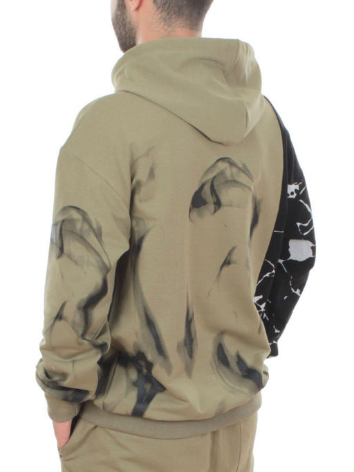 2608 GREEN/BLACK Толстовка мужская (75% хлопок, 20% полиэстер, 5% спандекс)