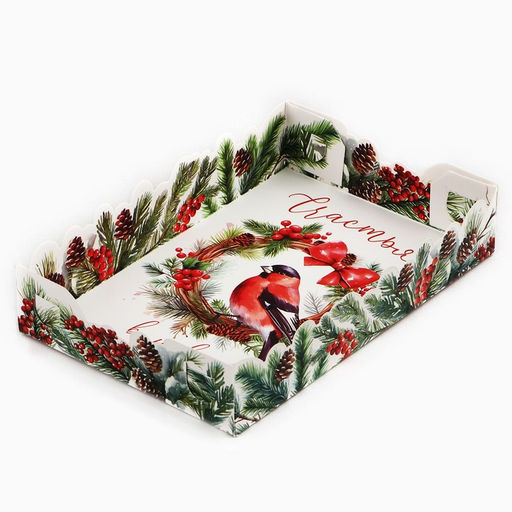 Цена за 5 шт. Коробка для макарун «Счастье в Новом Году!», 18×12×3.5 см