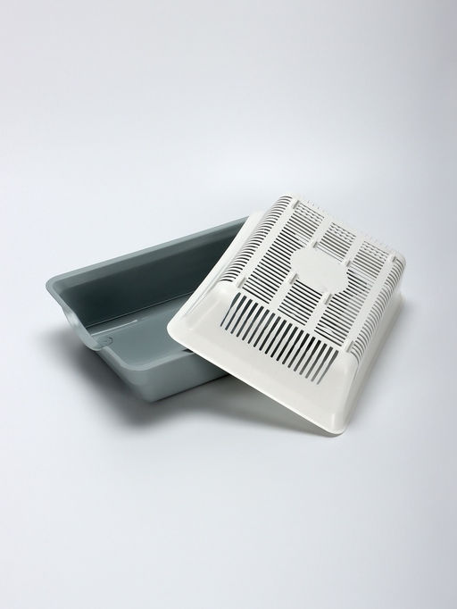 Туалет глубокий с сеткой 36×25×9 см, белый/серый