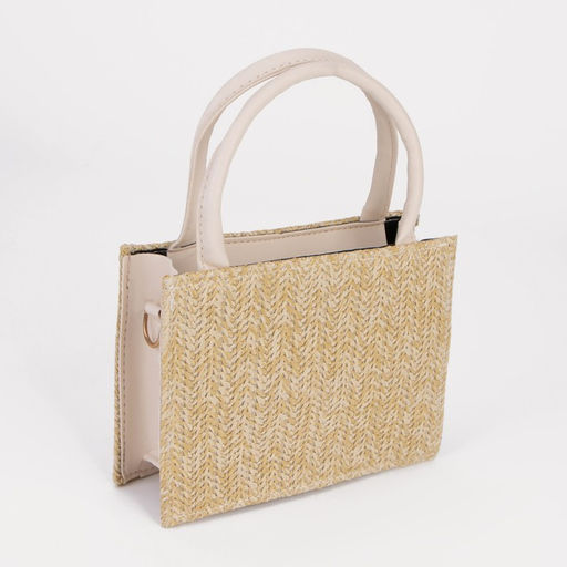 Сумка-тоут на молнии, длинная цепь, цвет бежевый - Simaland фото 2