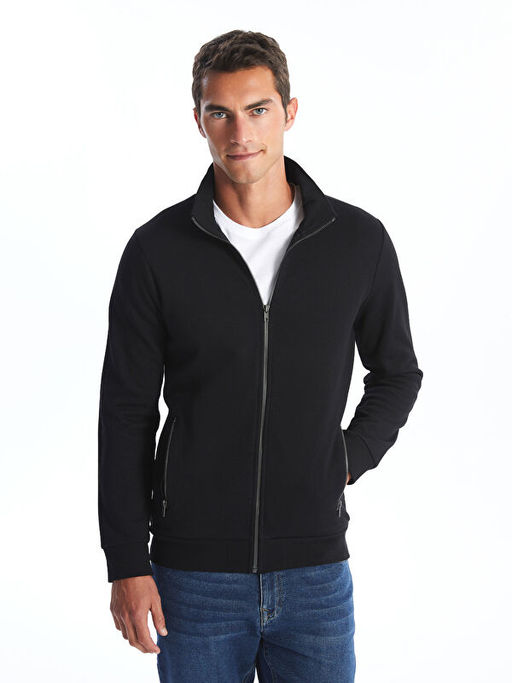 Dik Yaka Uzun Kollu Erkek Fermuarl? Sweatshirt - Waikiki фото 4