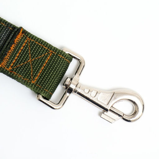 Поводок двухслойный с усиленным карабином, 3 м х 4 см, зелёный - Пижон фото 2
