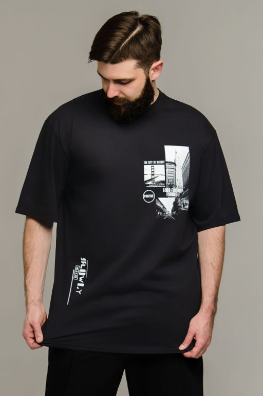 Арт. 61139 Футболка мужская оверсайз 48-56 (5 шт) Цвет:графит