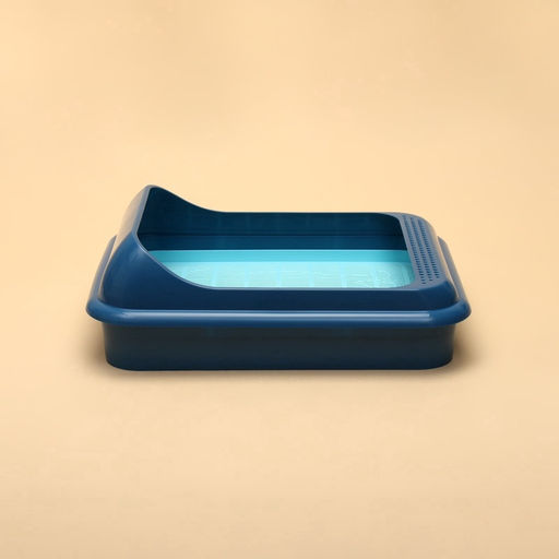 Туалет «Верный Друг» для кошек, с решёткой, 45×36×15 см, синий