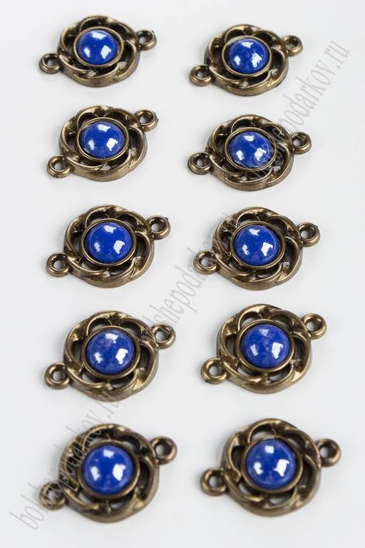 Подвеска-коннектор пластик 28*20 мм "Цветок" (10 шт) SF-2490, синий А5