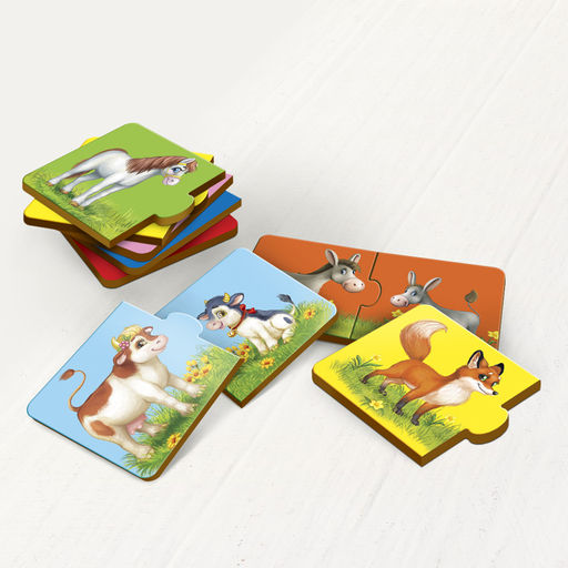 Пазл двойной Малыши и мамы (головоломка), 12 пазлов, 24 детали - Лесная мастерская фото 7