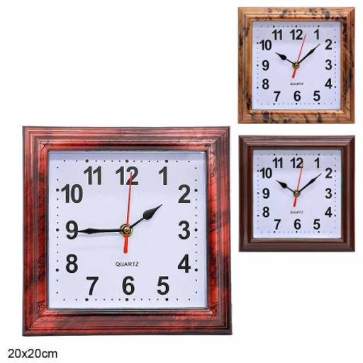 Часы настенные 20х20 см / 6986 /уп 40/ коричневые - Галеонтрейд фото 2