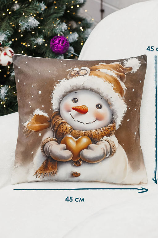 Наволочка декоративная новогодняя 2 шт 3D эффект велюр
