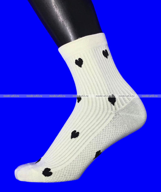 Цена за 10 пар. AMIGOBS носки женские цветные в рубчик с принтом Сердечки арт. 9503-2 фото 6