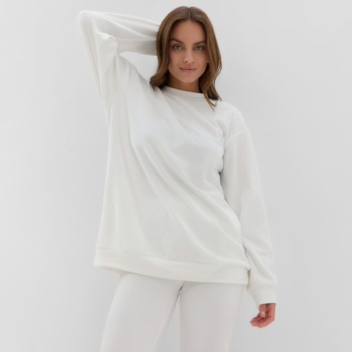 Костюм женский (свитшот, легинсы) KAFTAN Plushy, размер 48-50, белый