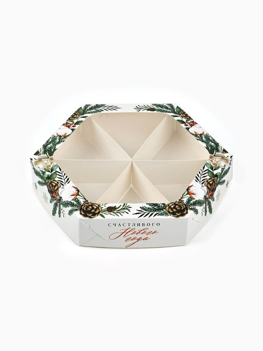 Цена за 5 шт. Коробка складная «Счастливого Нового года», 20×23×4 см