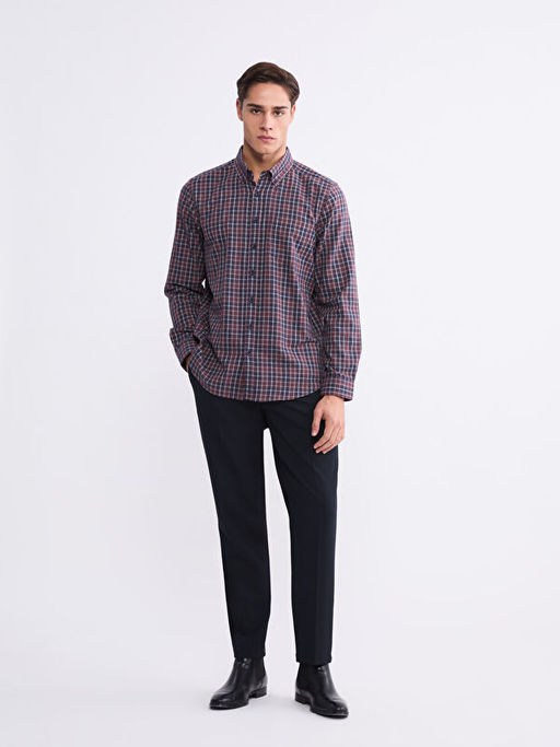 Regular Fit Uzun Kollu Ekose Erkek G?mlek