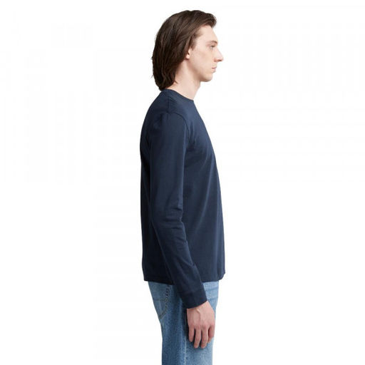 Мужская футболка с длинным рукавом Timberland Longsleeve Dun-River Crew Slim синяя  фото 4