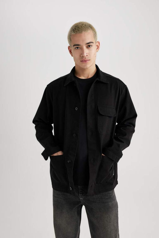 Хлопковая рубашка с длинными рукавами Relax Fit - Defacto фото 6