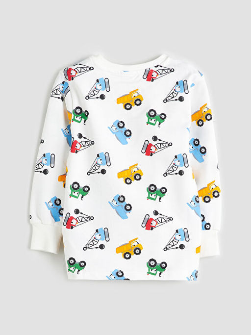 Bask?l? Erkek ?ocuk Pijama ?st