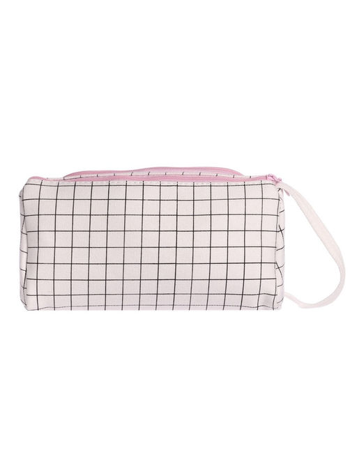 Пенал школьный Calligrata «Шотландка», мягкий, 2 отделения, 95×210×90 мм, объёмный с откидной планкой, с ручкой, бело-чёрный