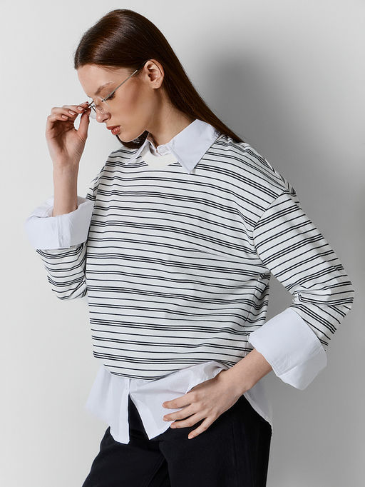 Джемпер женский в полоску оверсайз - Mark formelle фото 7