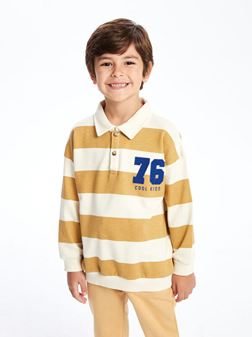 Polo Yaka Uzun Kollu Erkek Bebek Sweatshirt - Waikiki фото 5