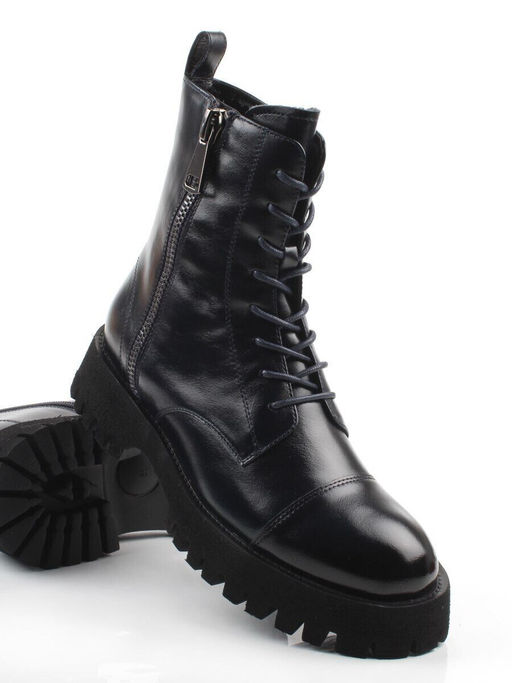 01-B2103B-10F INK BLUE Ботинки демисезонные женские (натуральная кожа, байка)