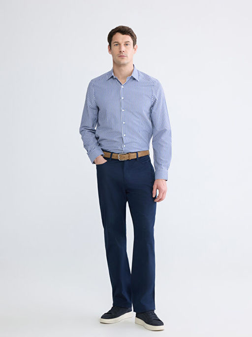 Slim Fit ?izgili Erkek G?mlek