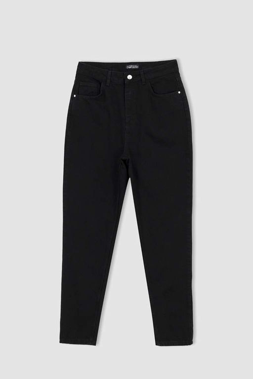 Lina Comfort Mom Fit Высокая удобная посадка Легкие джинсовые брюки с тонкой талией длиной до щиколотки - Defacto фото 8
