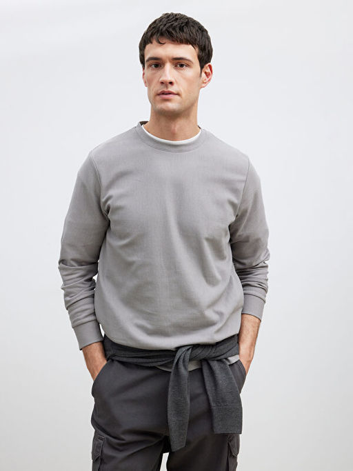 Bisiklet Yaka Erkek Sweatshirt