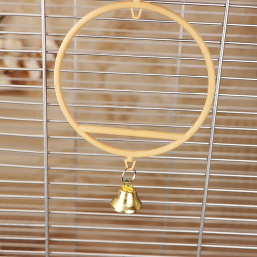 Качели для птиц круглые d 11,5 см, с колокольчиком, бежевые - Пижон фото 6