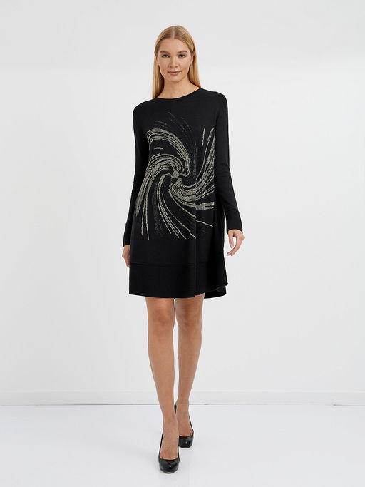 платье черное длины миди с изображением из страз - Glenfield фото 2