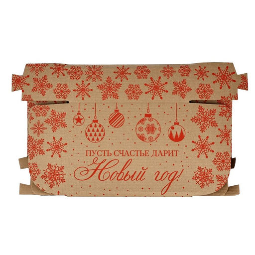 Цена за 2 шт. Коробка новогодняя складная «Новогодние шары», бурый, 27×21×9 см