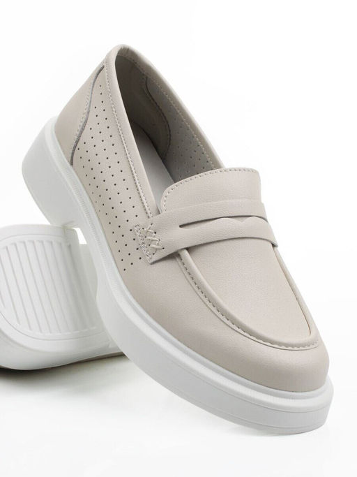 03-YC382-2 LT. BEIGE Лоферы женские (натуральная кожа)