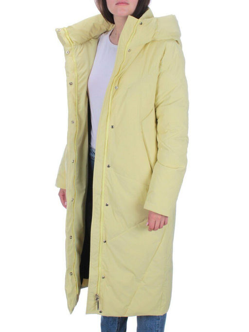 22339 YELLOW Пальто стеганое зимнее женское (200 гр. холлофайбера) - Фабричный китай фото 9