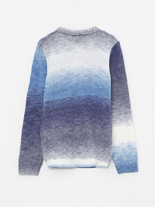 Bisiklet Yaka Renk Bloklu Uzun Kollu Erkek ?ocuk Triko Kazak - Waikiki фото 2