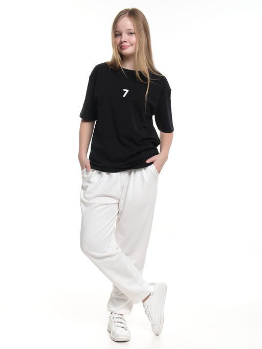 Футболка с принтом 7 22-9023 черный