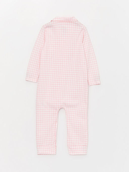 Bebe Yaka Uzun Kollu Ekose Desenli K?z Bebek Tulum - Waikiki фото 3