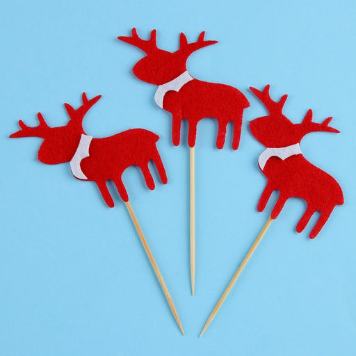 Цена за 2 шт. Шпажки для канапе новогодние Олень, набор 3 шт.
