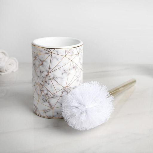 Ёршик для унитаза с подставкой «Лили», 9.5×9.5×37 см, белый